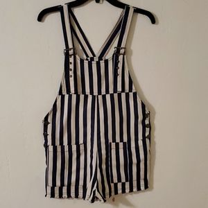 forever 21 striped shortalls